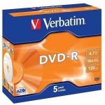 Verbatim DVD-R 4,7GB 16x, AZO, slim box, 5ks (43519) – Hledejceny.cz