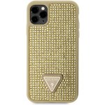 Pouzdro Guess, Rhinestones Triangle Metal Logo iPhone 11 Pro zlaté – Zboží Mobilmania