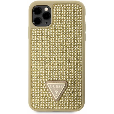 Pouzdro Guess, Rhinestones Triangle Metal Logo iPhone 11 Pro zlaté – Zboží Mobilmania