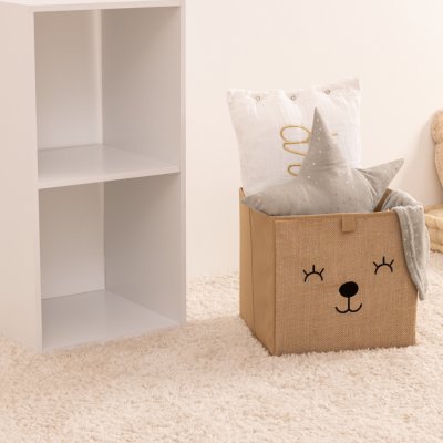 Atmosphera Úložný box juta se zvířátkem 29x29x29 cm – Zboží Dáma