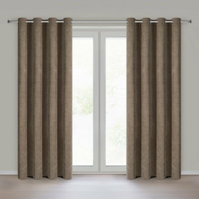 EUROFIRANY ZÁVĚS NA KROUŽCÍCH BLAKE 140X250 CM HNĚDÝ – Hledejceny.cz