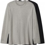 esmara Men pánské triko s dlouhými rukávy 2 kusy černá/šedá – Sleviste.cz