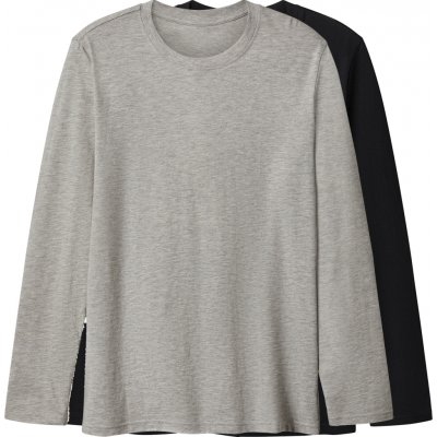 esmara Men pánské triko s dlouhými rukávy 2 kusy černá/šedá – Sleviste.cz