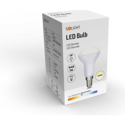 Solight LED žárovka reflektorová, R50, 5W, E14, 4000K, 440lm, bílé provedení – Zboží Mobilmania