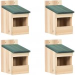 ZahradaXL Ptačí budky 4 ks 12 x 16 x 20 cm jedlové dřevo – Hledejceny.cz