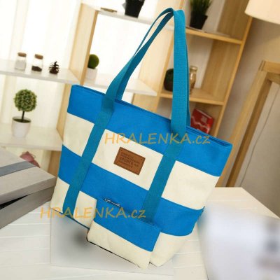 Dámská taška plážová a taštiška kostka modro-bílá – Zbozi.Blesk.cz