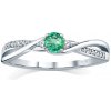 SILVEGO Stříbrný prsten s pravým přírodním smaragdem JJJR1100ER