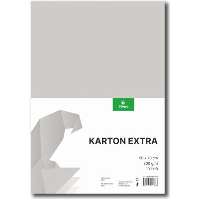 STEPA Barevný karton EXTRA 300g 50x70cm - šedý 10listů – Zboží Dáma