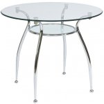 SIGNAL Kulatý jídelní stůl FINEZJA A sklo 90x90x77 – Zbozi.Blesk.cz