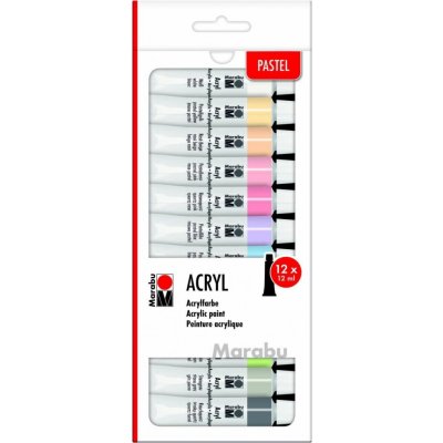 Marabu Sada akrylových pastelových barev 12 x 12 ml