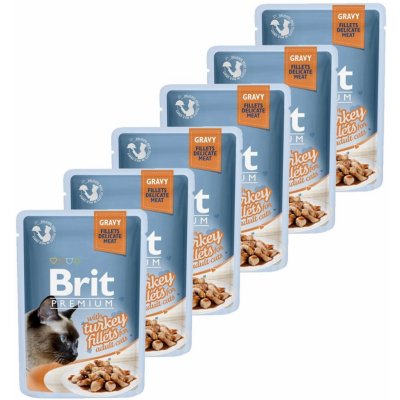 Brit Premium Cat Delicate Fillets in Gravy with Turkey 6 x 85 g