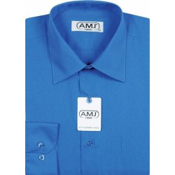 AMJ Comfort fit pánská košile dlouhý rukáv JD89 modrá
