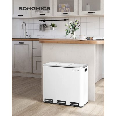 Songmics na tříděný odpad 3 x 18 l bílý – Hledejceny.cz