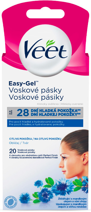 Veet voskové pásky s proužkem na obličej pro ciltivou pleť 20 ks od 119 Kč  - Heureka.cz