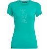 Dámské sportovní tričko Salewa Deer Dri-Rel S/S tee W lagoon green melange