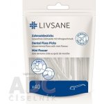 LIVSANE Zubní nit na držáku voskovaná s příchutí máty 2v1 40 ks – Zboží Dáma
