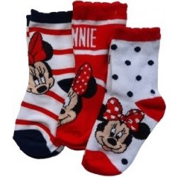 Disney Minnie Dětské ponožky, 3pack bílá/červená