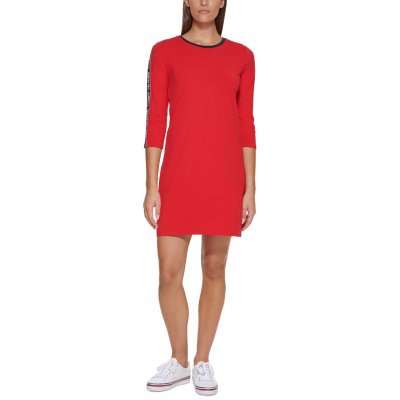 Tommy Hilfiger dámské šaty Logo Tape Dress červené