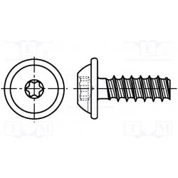 BOSSARD 3184813 Vrut; pro plasty; 2,5x10; Hlava: kulatá; Torx® PLUS; 8IP; ocel