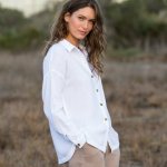 Košile mušelínová s rozparky na knoflíky bílá – Zboží Mobilmania