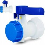 BRADAS Ventil pro kontejner na vodu IBC, vnitřní závit S60x6, vnější závit s odtokem S60x6 – HobbyKompas.cz