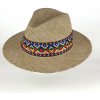 Klobouk Krumlovanka letní klobouk Fedora z mořské trávy s barevnou stuhou Me-023