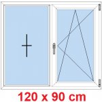 Soft Dvoukřídlé plastové okno 120x90 cm FIX+OS Zlatý dub – Hledejceny.cz