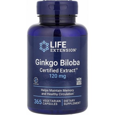 Life Extension Ginkgo Biloba Certifikovaný Extrakt 365 kapslí – Hledejceny.cz