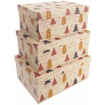 Orion Krabice dárková vánoční papír STROMEK sada 3 ks M – Zboží Živě