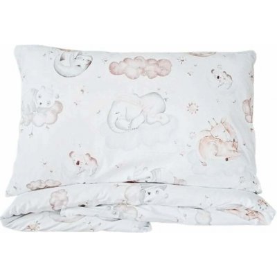 Bellatex povlečení Zvířátka na Obláčku šedé 100 x 135 cm 40 x 60 cm – Zboží Dáma