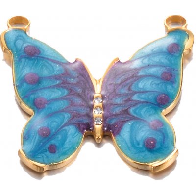 Konektor motýl chirurgická ocel zlatá galvanizace - Barva Tmavě modrá AA 468 – Zboží Dáma