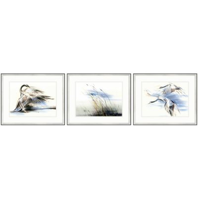 Vodní série - Modrý triptych pro moderní interiéry. – Zboží Mobilmania
