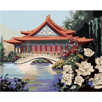 zuty Zuty - Malování Podle Čísel - Čínská Růže U Domu (D. Rusty Rust), 40X50 Cm, Plátno+Rám