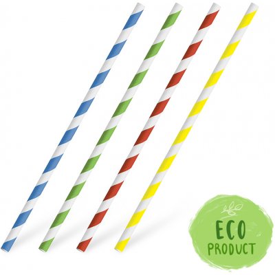 Wimex Slámka papírová Spirála barevný mix 6 mm x 20 cm 25 ks – Zboží Dáma