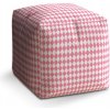 Sedací vak a pytel Sablio taburet Cube růžovobílé kosočtverce 40x40x40 cm