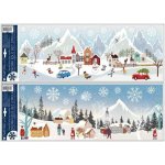 Okenní fólie zimní vesnička s glitrem 21 x 59,5 cm – Hledejceny.cz