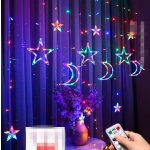 KIK KX4278_1 LED světelné závěsy 3 m 108 LED s dálkovým ovládáním – Hledejceny.cz