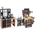 Smoby Set kuchyňka moderní Loft Industrial a pracovní stůl trojkřídlý se skládacím autíčkem – Hledejceny.cz