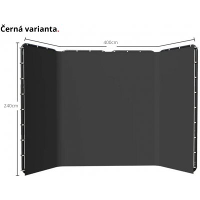 Fotověci Fotoplátno Fotopozadí Fotografické Pozadí s Oky a Fixací 2,4 x 4m - Výběr Barev Barva: Černá – Sleviste.cz