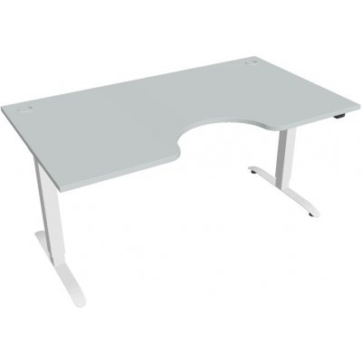 Hobis Office Pro psací stůl Motion MS ERGO 2 Šířka: 160 cm, Barva desky: šedá, Barva kovu: bílá RAL 9016 Šířka 120-180 cm / 27 barevných variant