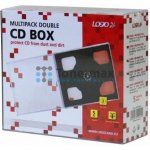 Box na 2ks CD, 10,4mm, průhledný, černý tray, 5-pack, Logo – Zboží Mobilmania