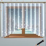 Forbyt kusová záclona STARS, jednobarevná bílá, hvězdy vánoční, výška 120 cm x šířka 220 cm (na okno) – Zboží Dáma