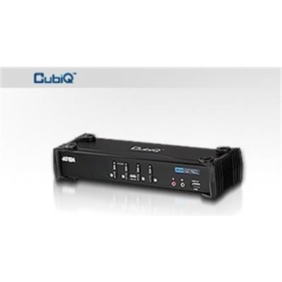 Aten CS-1764A DataSwitch elektronický 4:1 (kláv.,DVI,myš,audio) USB + 2 USB periferie – Zboží Mobilmania
