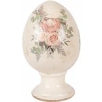 Clayre & Eef Béžové antik keramické vajíčko s květy Protea Eucalypt L - Ø 15*24 cm – Hledejceny.cz