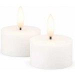 SIRIUS Sada LED čajové svíčky na baterie Sille Tealight, Ø 4,5 × 2,2 cm, bílé, z pravého vosku, balení 2 ks – Zbozi.Blesk.cz