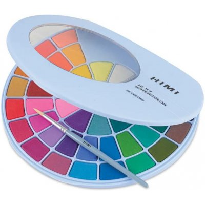 HIMI akvarelové barvy Solid – 38 Colours in Pans (Blue Edition) – Zboží Mobilmania