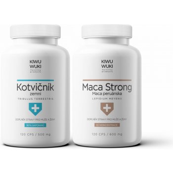 Kiwu Wuki Bio Maca peruánská Strong 120cps + Kotvičník zemní 120cps duo