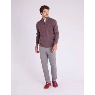 U.S. Polo Assn. mikina 1/4 ZIP MOCK hnědá – Zboží Mobilmania