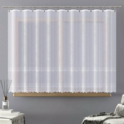 Forbyt žakarová kusová záclona VALENTINA jednobarevná bílá, výška 160 cm x šířka 400 cm (na okno) – Zboží Mobilmania