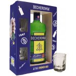 Becherovka 38% 0,7 l (dárkové balení 2 sklenice) – Zboží Mobilmania